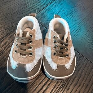Brown and White Baby Sneakers